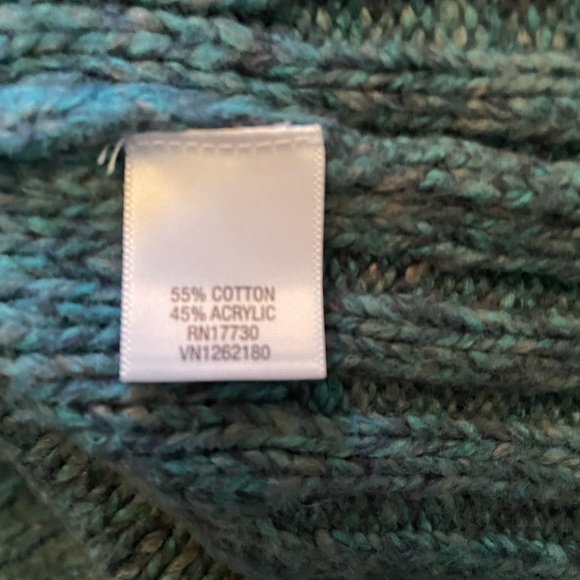 Merona XL Heather Teal Mock Neck Button Up Sweater - Picture 4 of 5